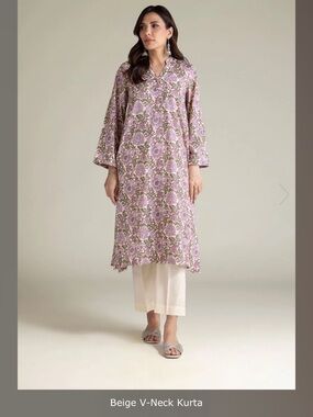 Khaadi printed long cotton kurta